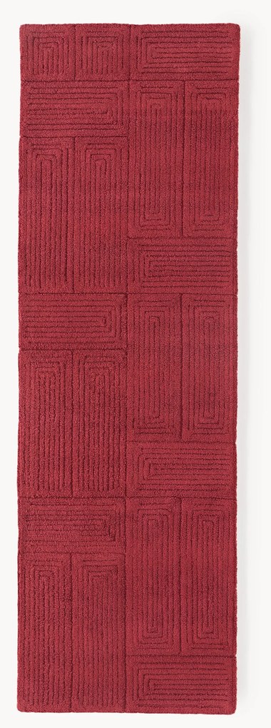Passadeira em lã artesanal Alexia, vermelho