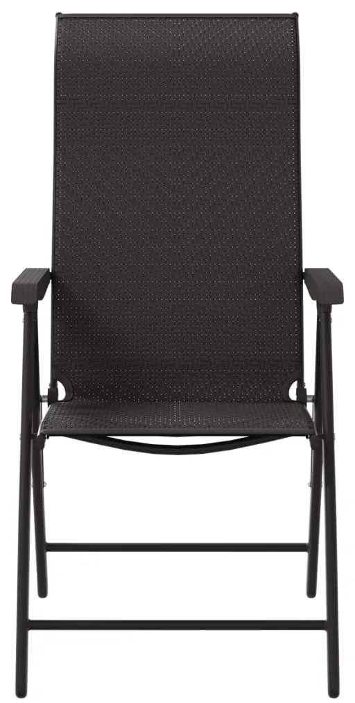 Cadeiras de jardim dobráveis 8 pcs vime PE cor preto café
