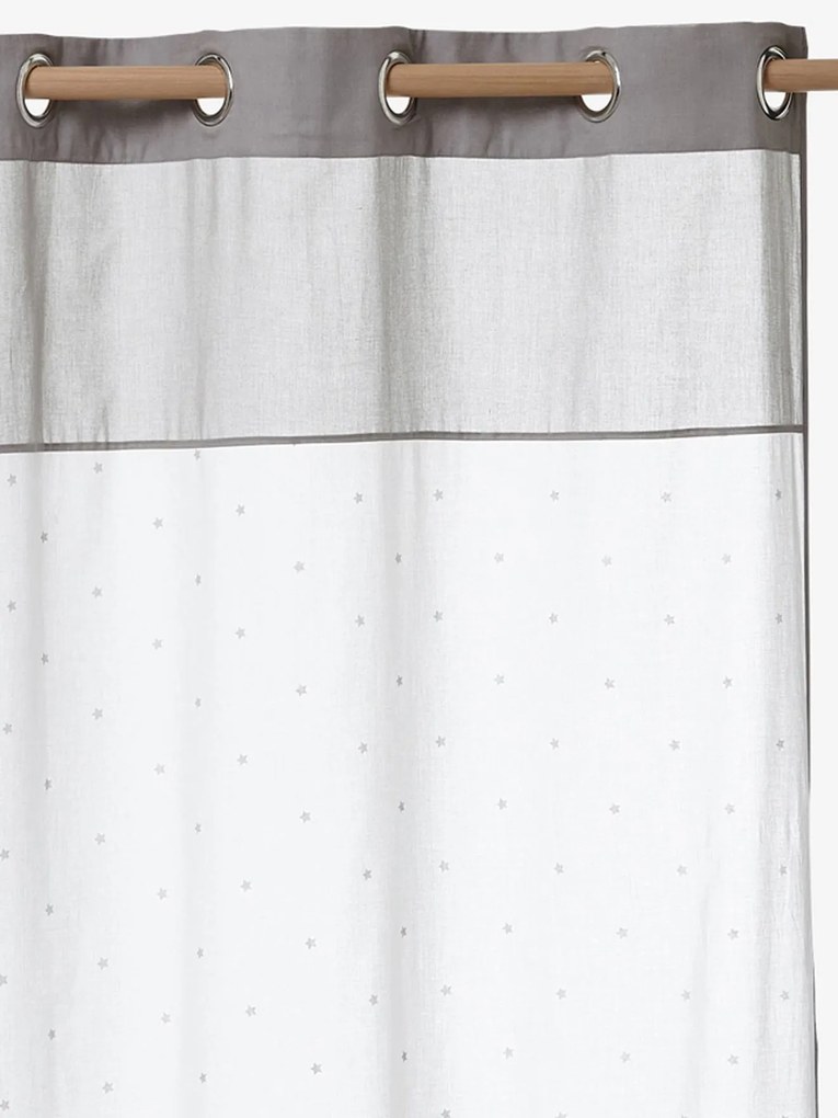 Oferta do IVA - Cortina às estrelas branco / bege-acinzentado