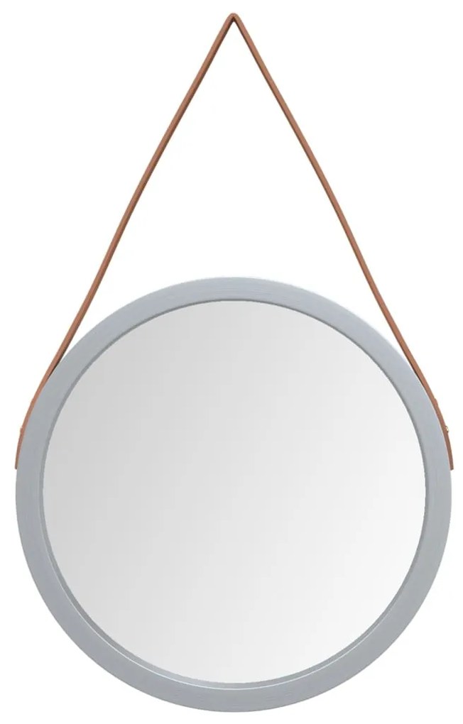 Espelho de parede com alça Ø 45 cm prateado