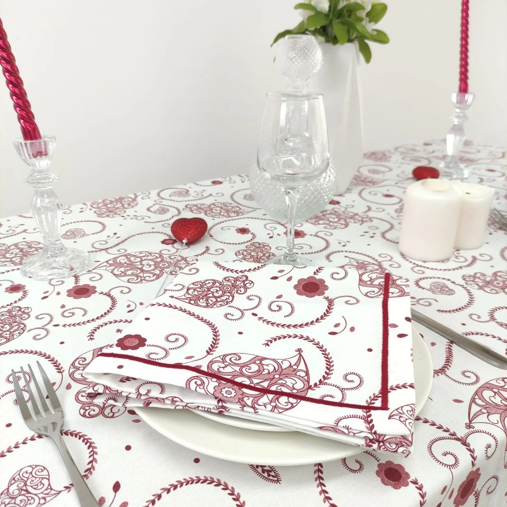 Toalha de Mesa Viana Red com Rolinho