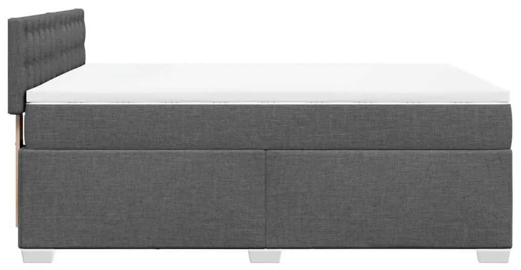 Cama com molas/colchão 160x200 cm tecido cinzento-escuro