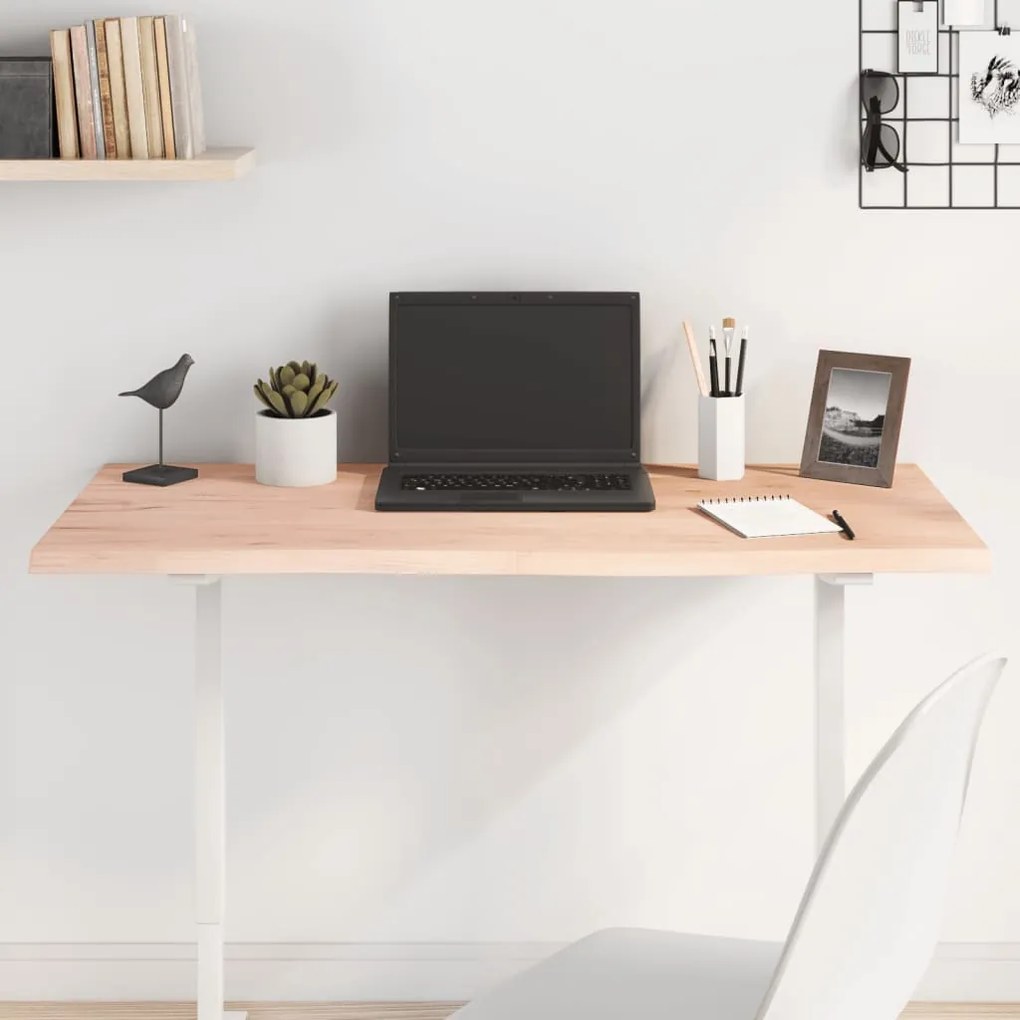 vidaXL Tampo de mesa 100x60x2 cm carvalho maciço não tratado