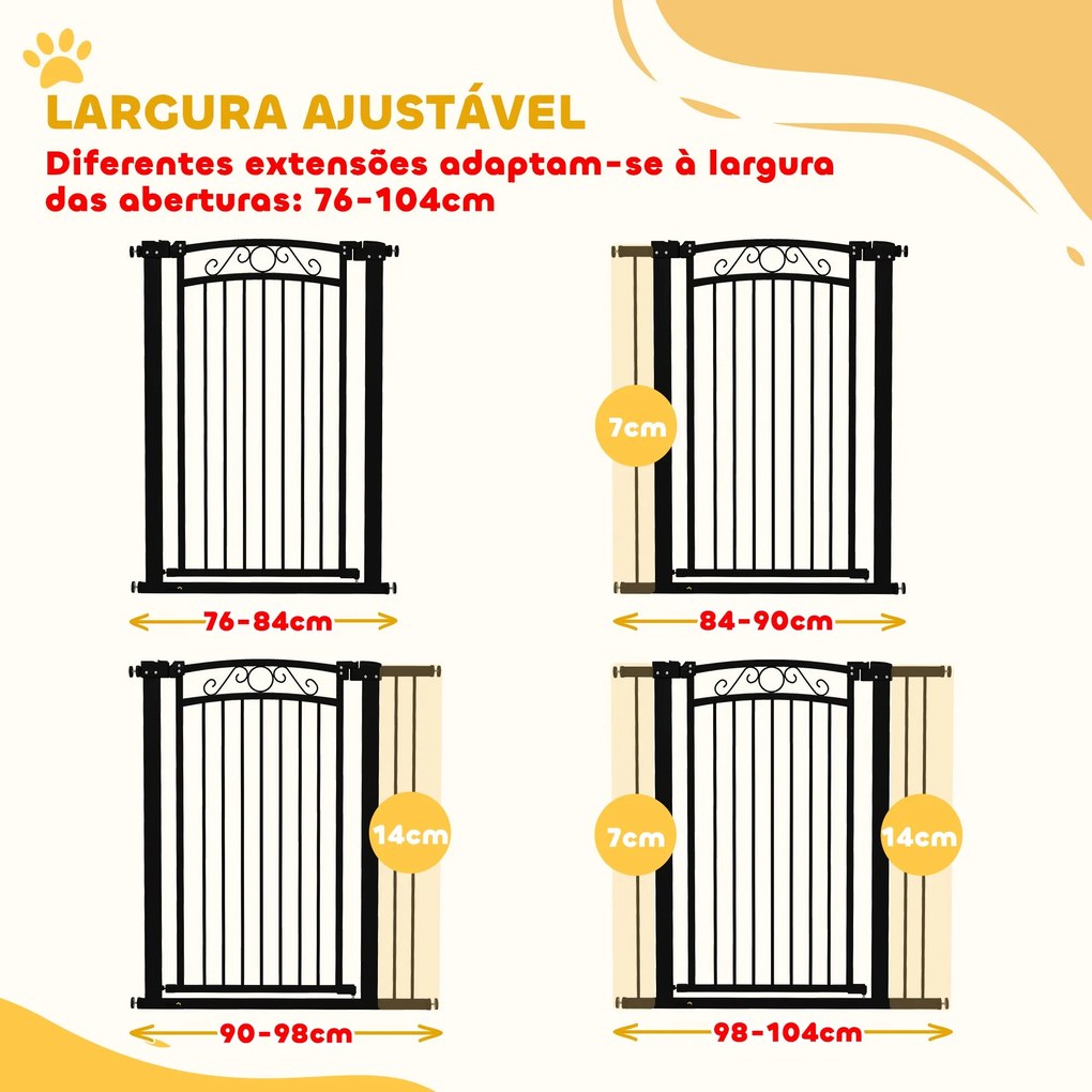 PawHut Barreira de Segurança para Cães Extensível 76-102 cm Barreira p