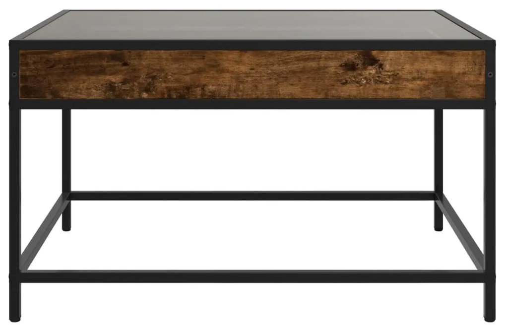 Mesa de centro luzes LED Infinity 70x50x41 cm carvalho fumado