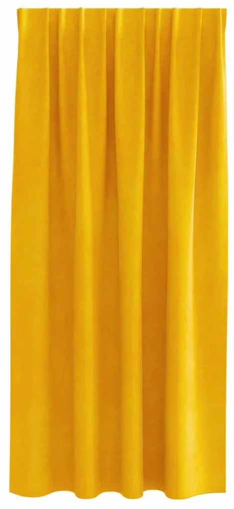 Cortinas Blackout vidaXL com fita superior 2 pcs Amarelo Mostarda Velu
