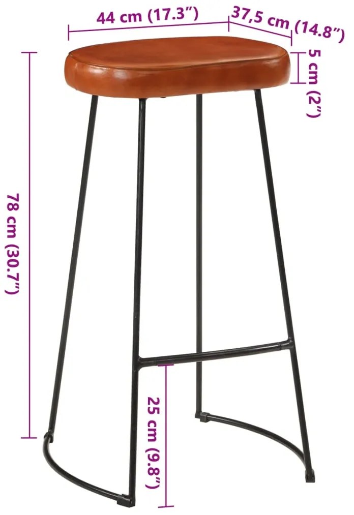 Bancos de bar Gavin 2 pcs 44x37,5x78 cm