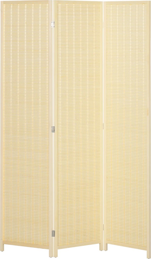 HOMCOM Biombo de madeira separador de ambiente divisória dobrável 3 painéis 135 x 180 cm madeira natural | Aosom Portugal