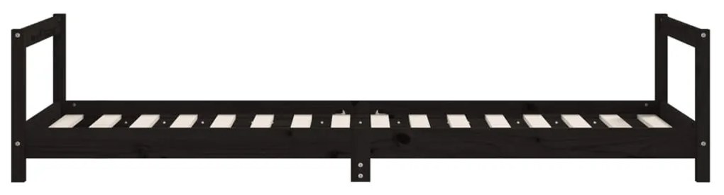 Estrutura de cama infantil 90x200 cm pinho maciço preto
