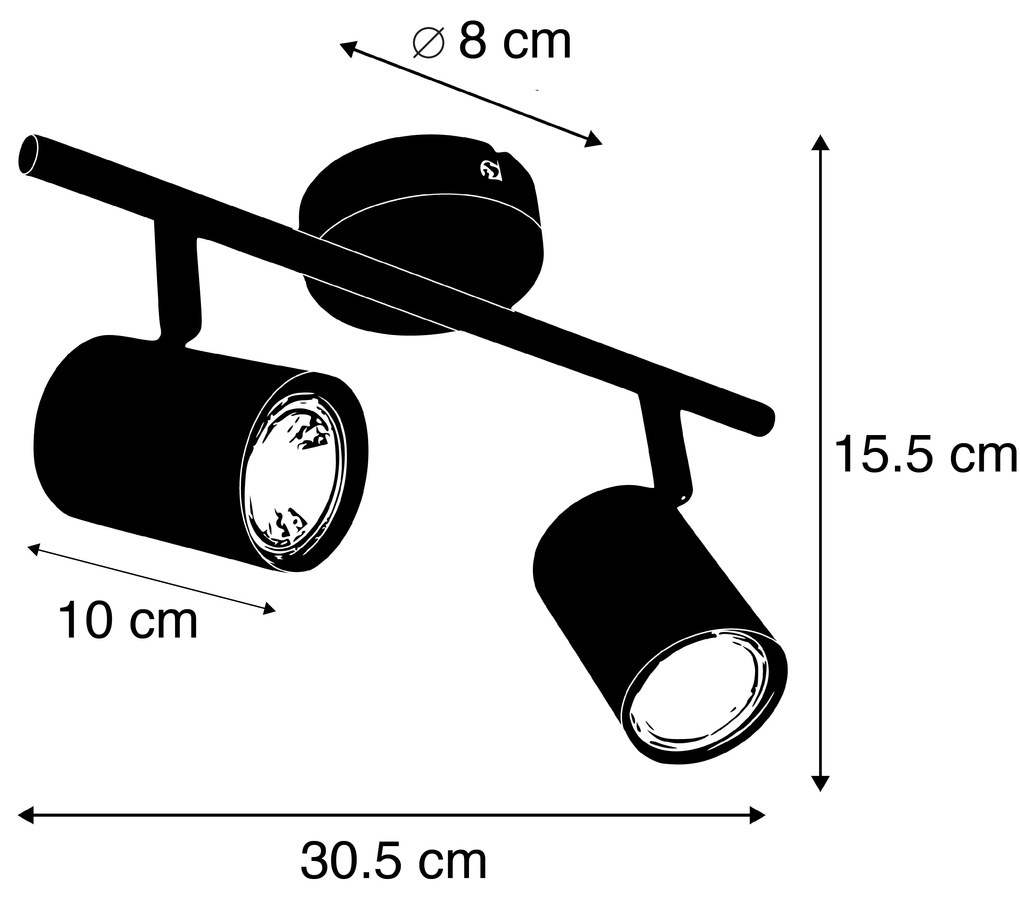 LED Projetores modernos brancos com 2 lâmpadas GU10 WiFi ajustáveis - Jeana Moderno