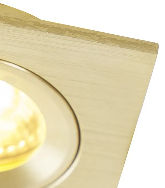 Foco embutido moderno quadrado dourado IP44 - Xena Moderno