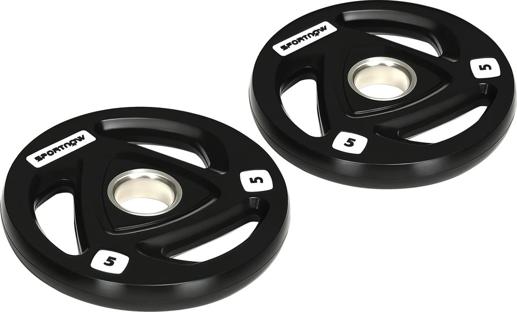 SPORTNOW Conjunto Discos Pesos Olímpicos 5kg Ferro Fundido Placas Peso Resistentes Treino Fitness Alta Qualidade Ø24x35 cm | Aosom Portugal