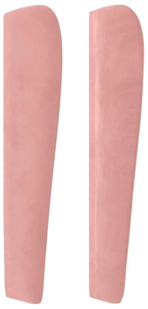 Cabeceira cama c/ abas veludo 203x23x118/128 cm rosa