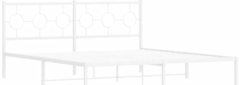 Estrutura de cama com cabeceira 180x200 cm metal branco