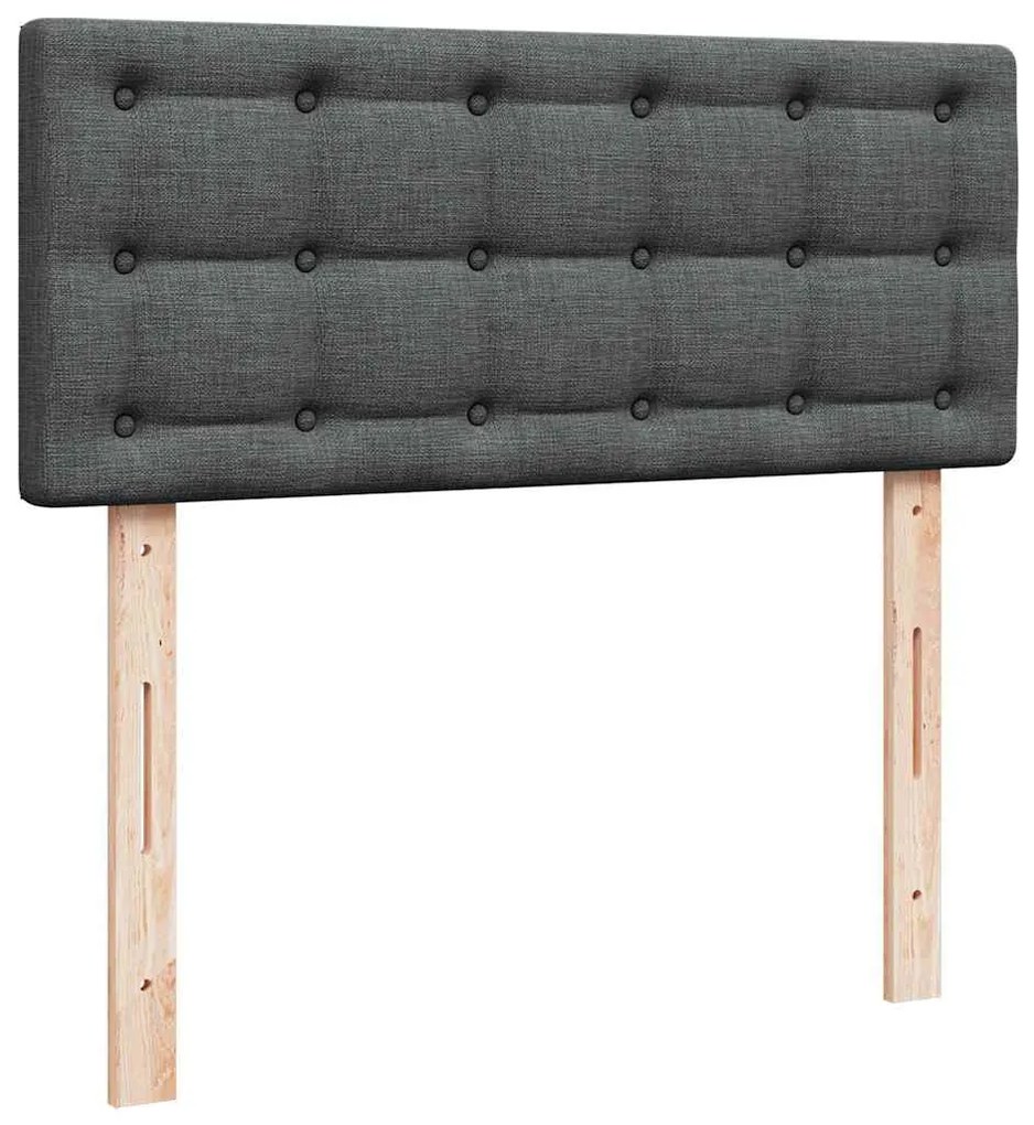 Cama otomana com colchão&LEDs 120x200 cm tecido cinzento escuro