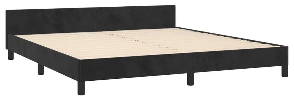 Estrutura de cama c/ cabeceira 160x200 cm veludo preto