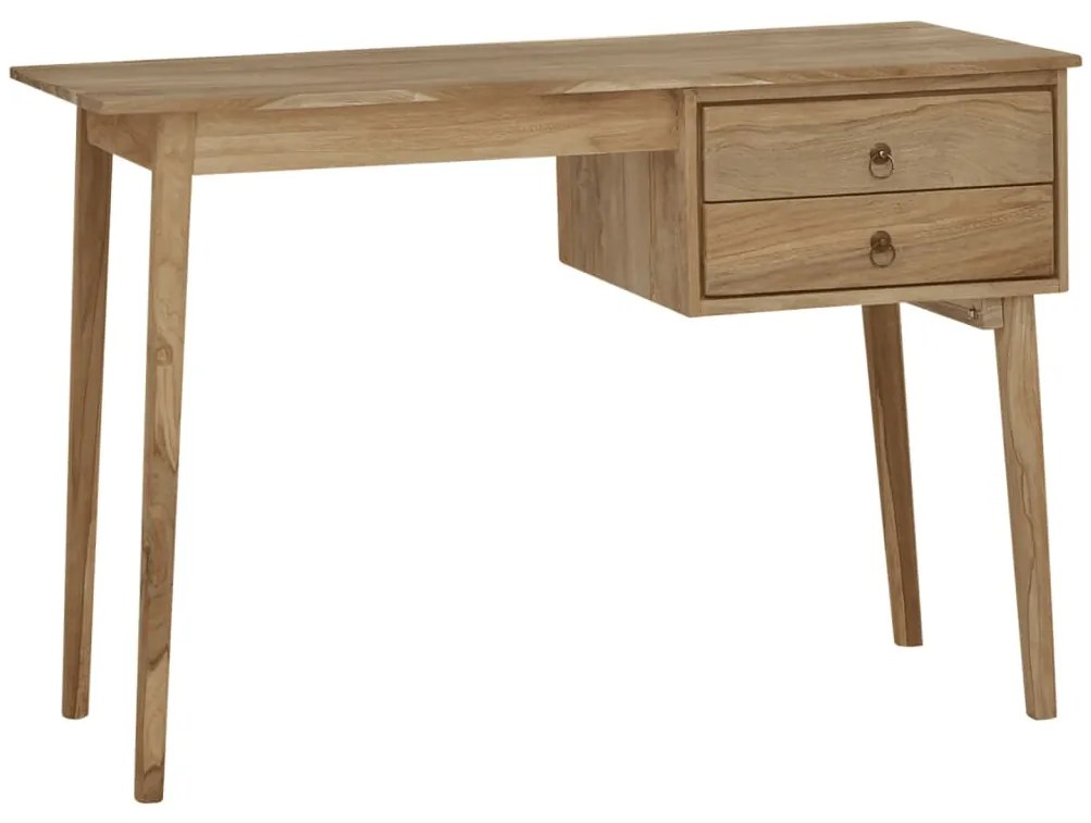 vidaXL Secretária com 2 gavetas 110x52x75 cm madeira de teca maciça