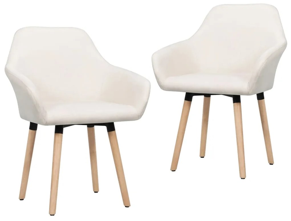 vidaXL Cadeiras de jantar 2 pcs tecido cor creme