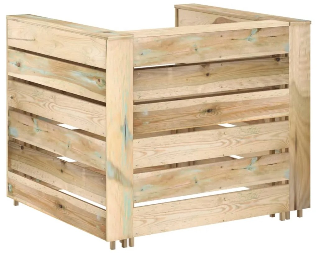 2 pcs conjunto lounge de jardim em paletes pinho impregnado