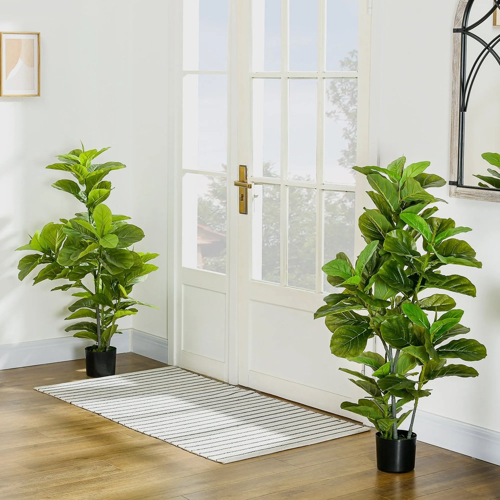 Conjunto de 2 Plantas Artificiais Ficus 110 cm Plantas Artificiais com