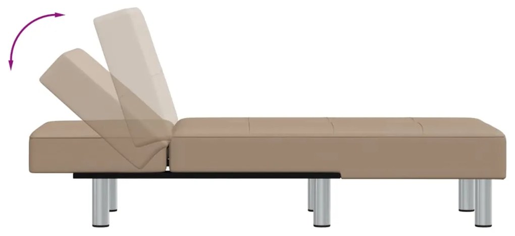 Chaise longue couro artificial cor cappuccino