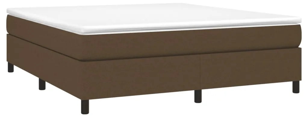 Estrutura de cama sem colchão 160x200 cm tecido castanho-escuro