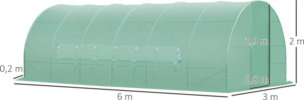 ® Estufa de Jardim e Quintal com 6 janelas para Cultivar Plantas e Ver