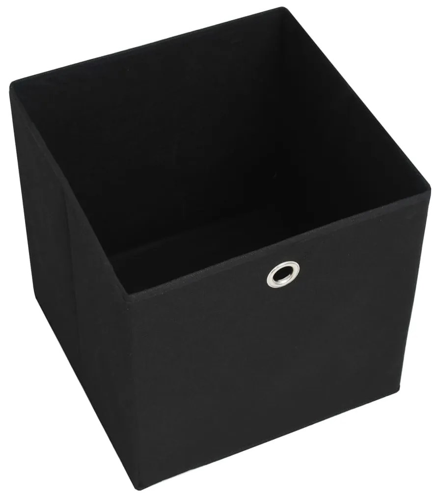 Caixas arrumação 10 pcs 28x28x28 cm tecido-não-tecido preto