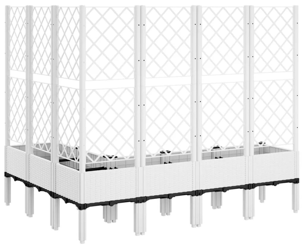 Vaso/floreira de jardim c/ treliça 160x120x142 cm PP branco