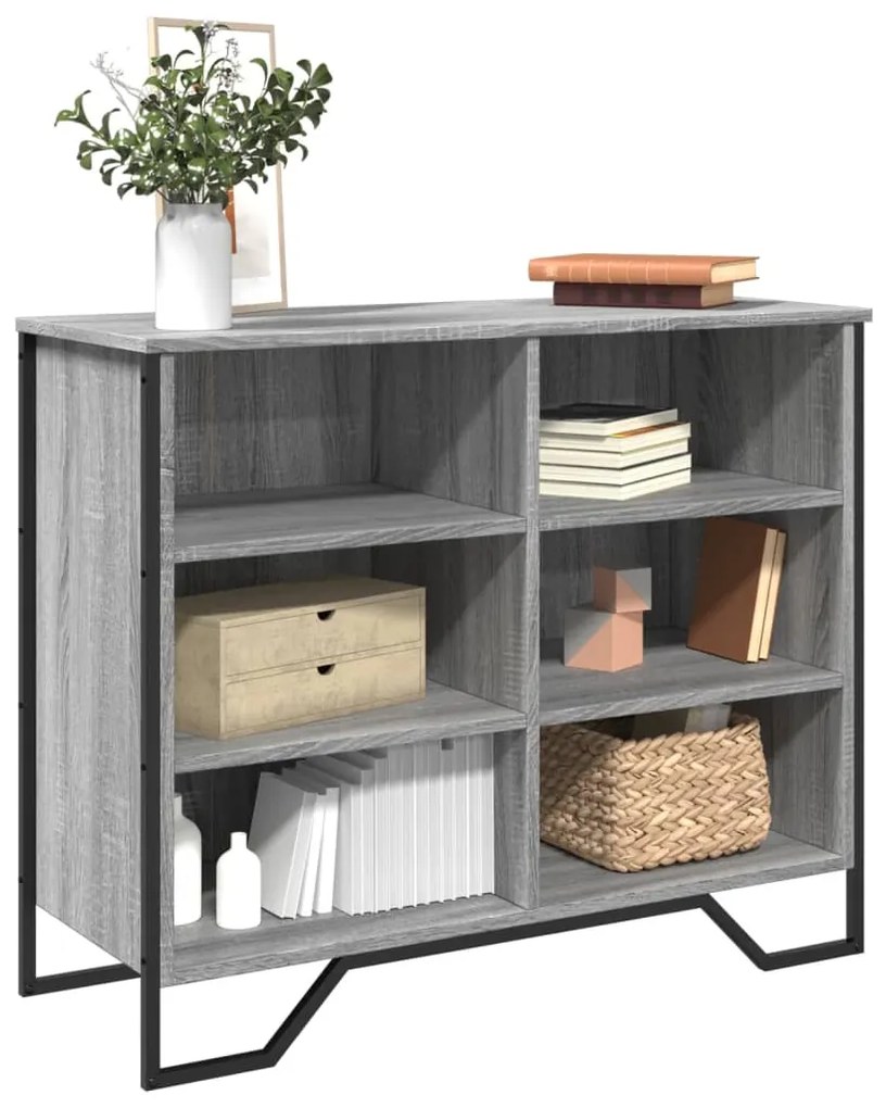 vidaXL Aparador 91x35,5x74,5 cm derivados de madeira cinzento sonoma
