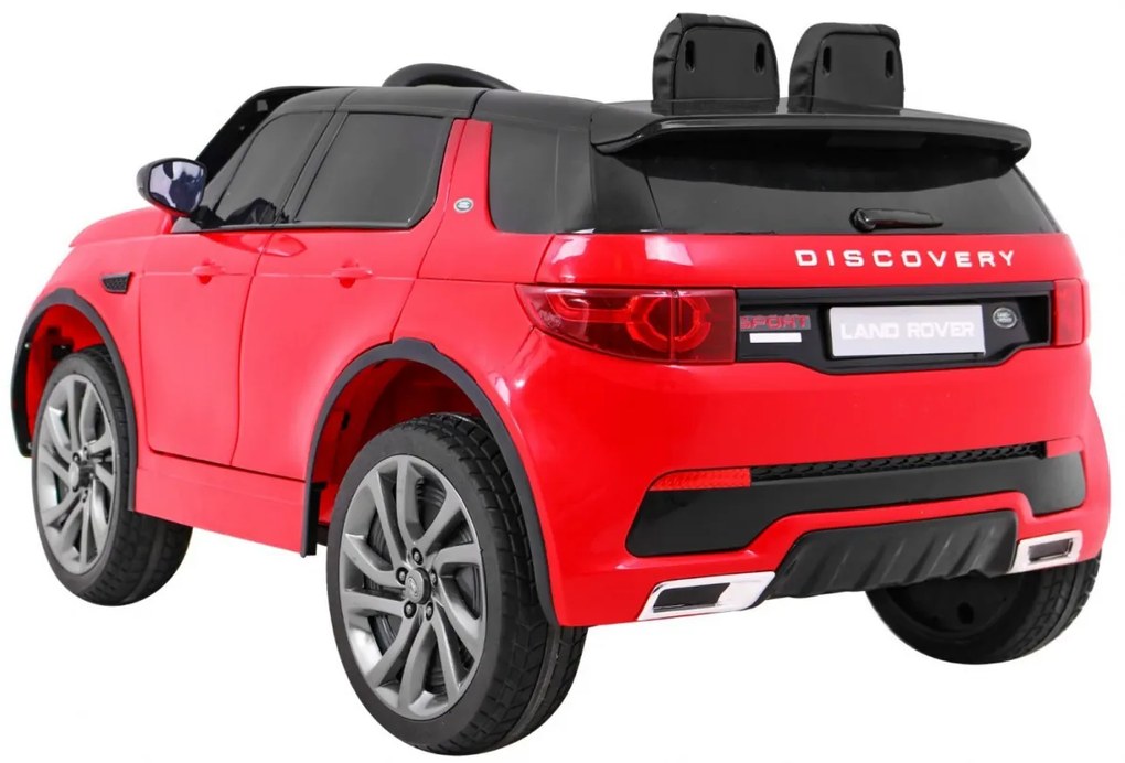 Carro elétrico para Crianças 12V Land Rover Discovery Rodas de EVA, Assento de couro Vermelho