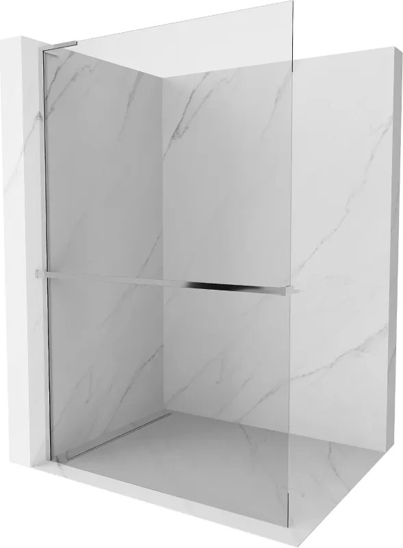 Mexen Kioto+ L parede de chuveiro com prateleira Walk-in 95 x 200 cm, transparente, cromo - 800-095-123-01-00
