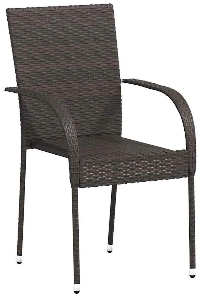 Cadeiras de exterior empilháveis 2 pcs vime PE castanho