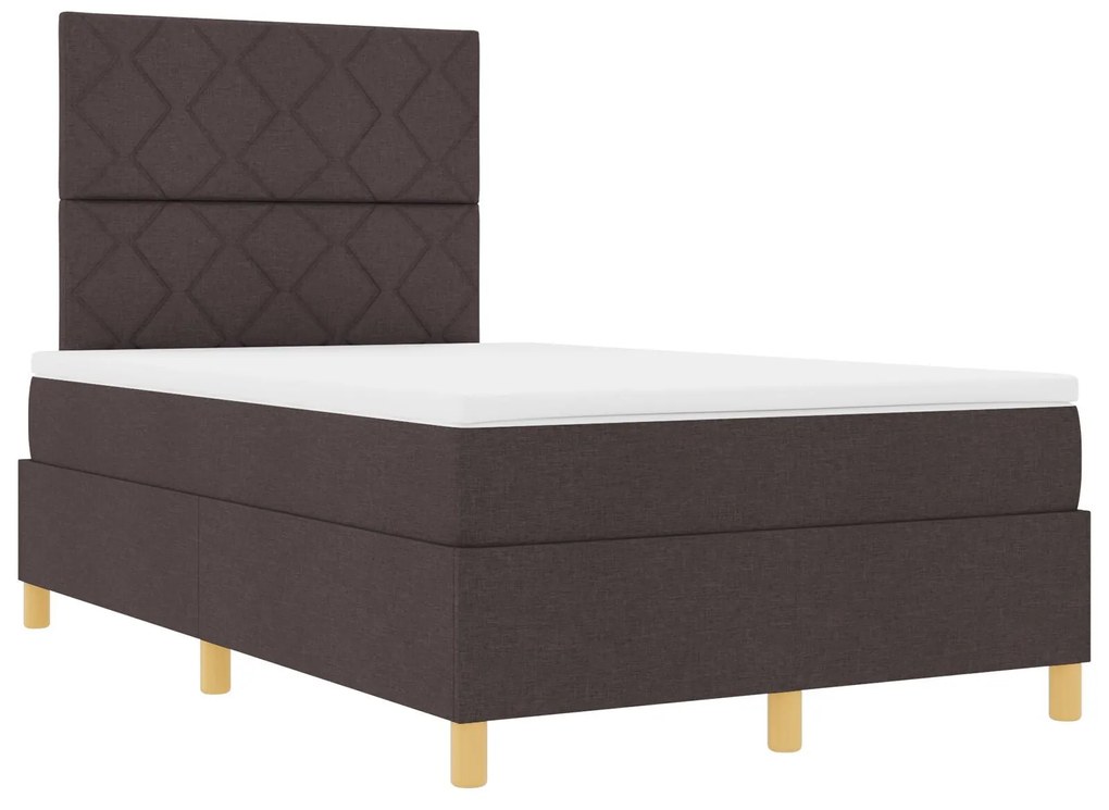 Cama Box Spring com Colchão Marrons Escuro 120x200 cm Tecido