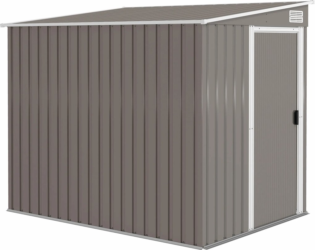 Outsunny Galpão Metálico 2,81m² 154x206,5x181 cm Galpão com Telhado de Uma Água Fundação | Aosom Portugal