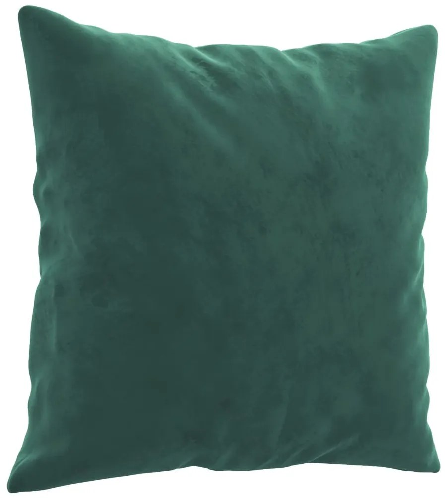3 pcs conjunto de sofás com almofadas veludo verde-escuro