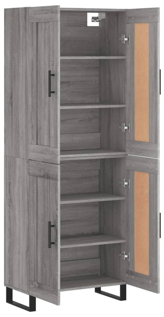 Armário alto 69,5x34x180 cm derivados de madeira sonoma cinza
