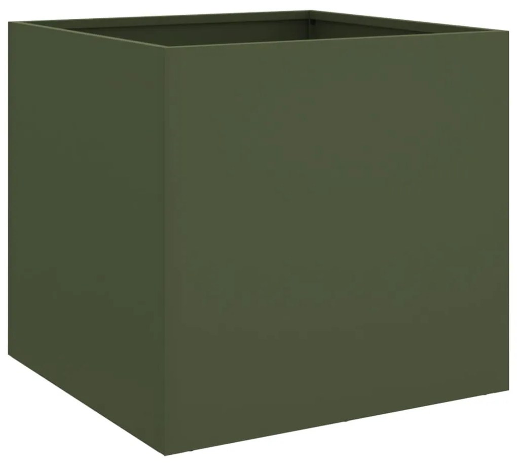 Vaso/floreira 49x47x46 cm aço verde azeitona