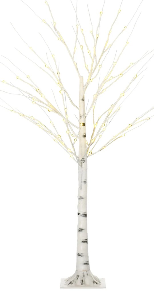 Árvore de Bétula Altura 150cm com 96 Luzes LED IP44 Branco Quente Ramo