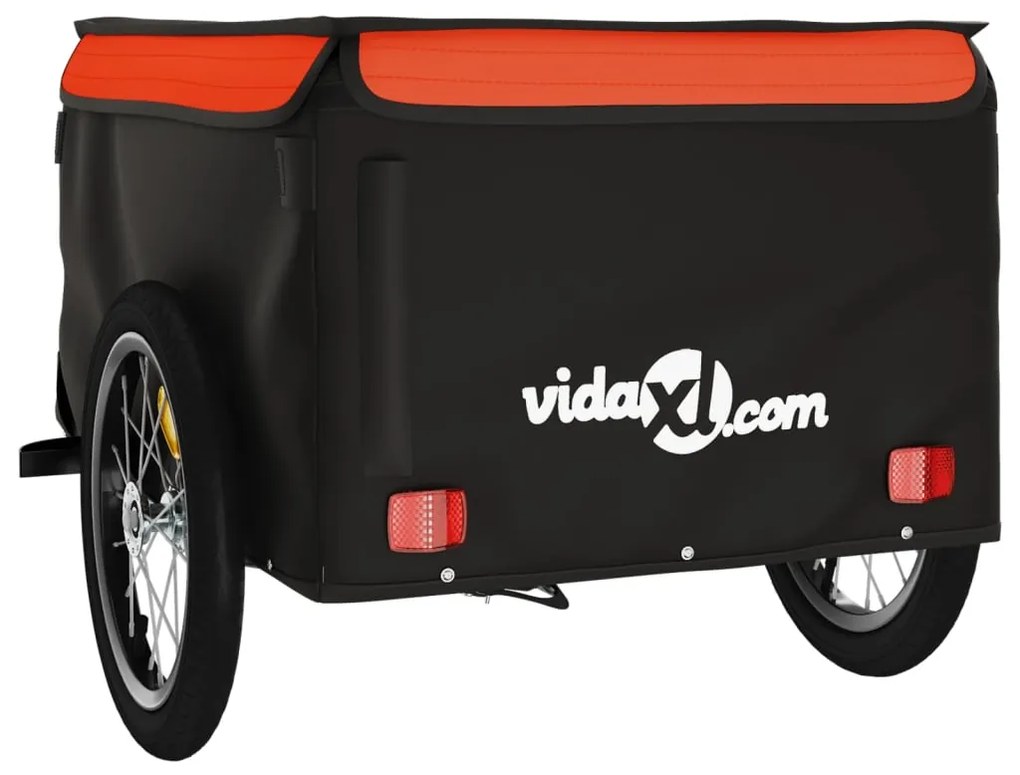 Reboque para bicicleta 45 kg ferro preto e laranja