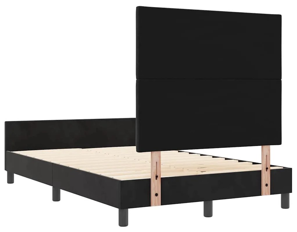 Estrutura de Cama de Veludo Preto vidaXL 120x200 cm