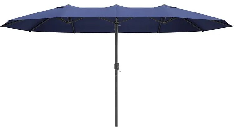 Guarda-sol duplo 460 x 270 cm Proteção UV até UPF 50+ Azul