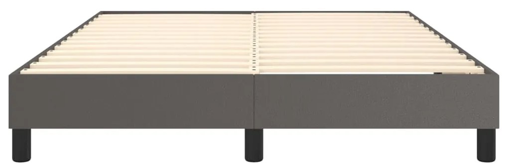 Estrutura de cama 140x190 cm couro artificial cinzento