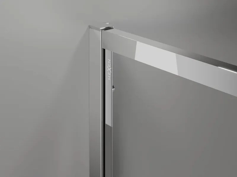 Mexen Exo cabine de duche semicircular assimétrica de correr 100 x 80 cm, transparente, cromada - 8132-100-080-01-00