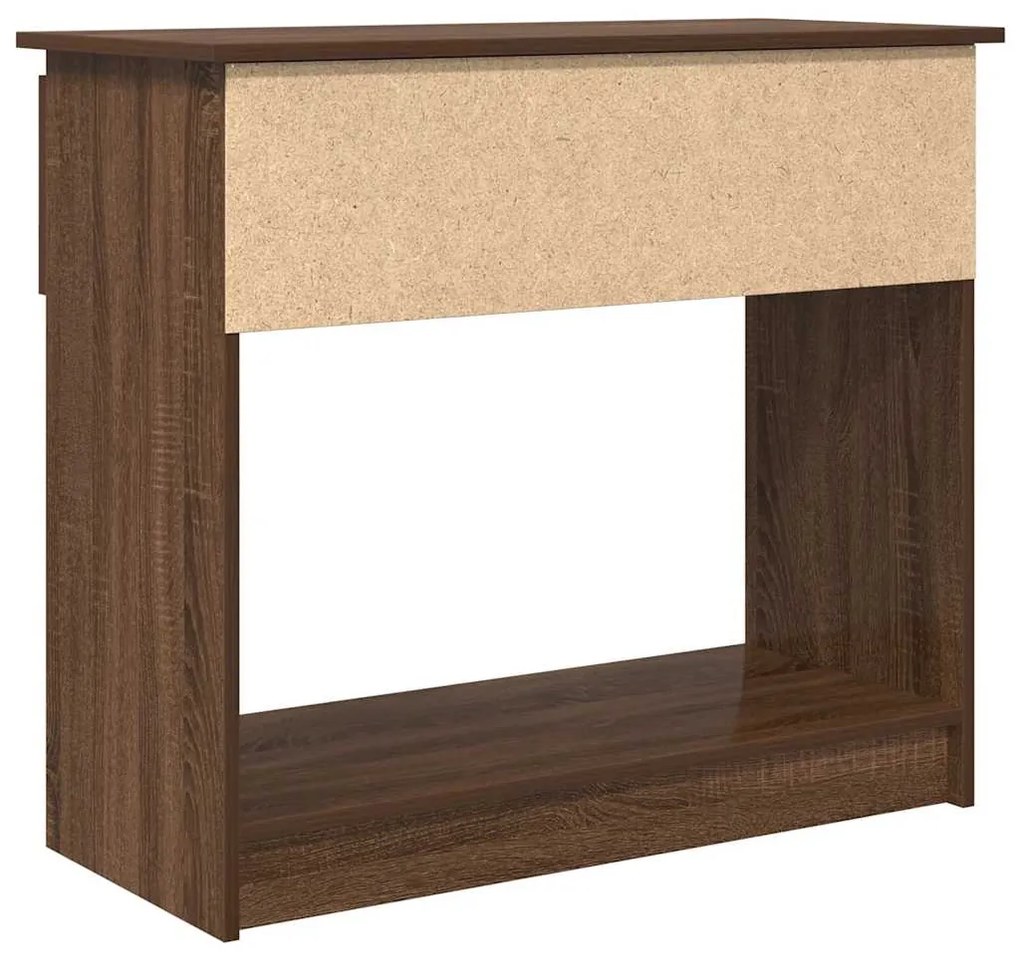 Mesa consola com gavetas 85,5x38,5x74,5 cm carvalho castanho