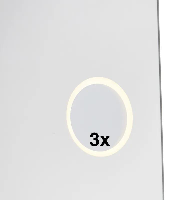 Espelho de banheiro 60x80cm LED dimmer de toque e relógio - MIRAL Moderno