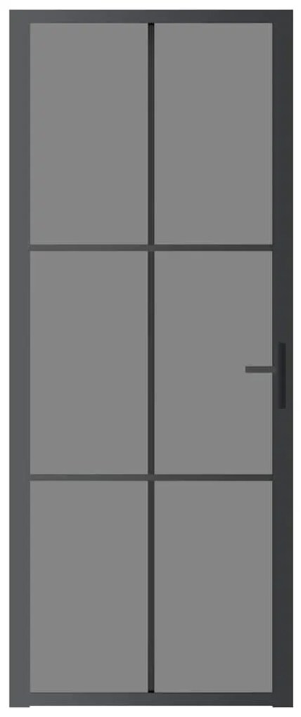 Porta de interior 83x201,5 cm vidro ESG e alumínio preto