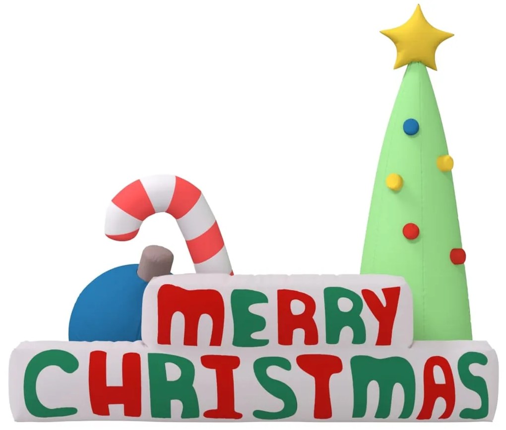 Decoração insuflável Merry Christmas com luzes LED 197 cm