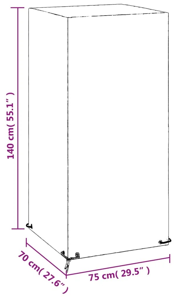 Capas cadeiras jardim 2 pcs 8 ilhós 75x70x140 cm polietileno