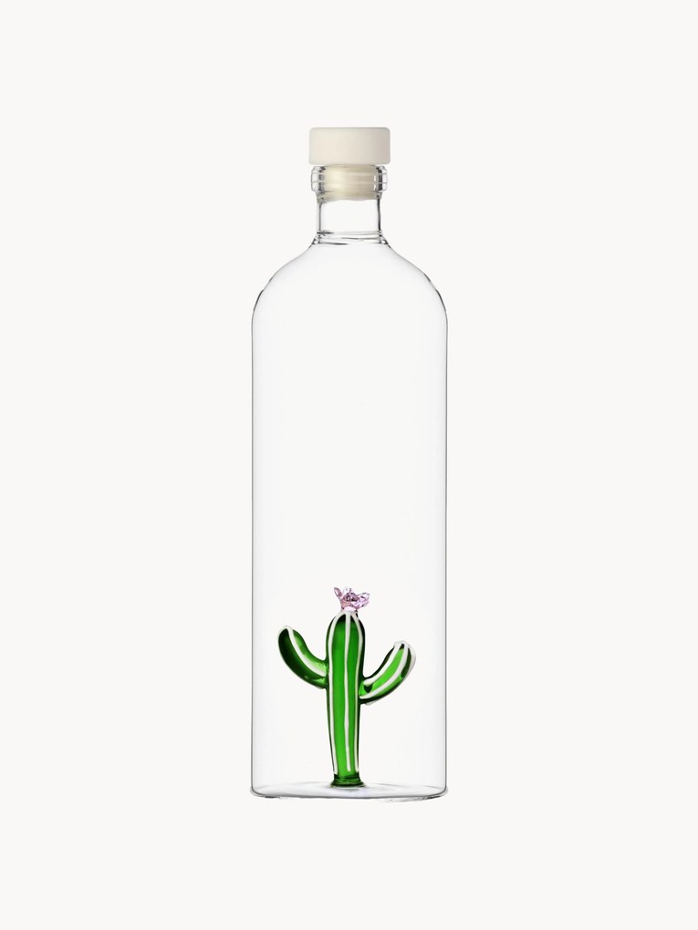 Jarro de vidro borossilicato artesanal Cactus, 1,1 L